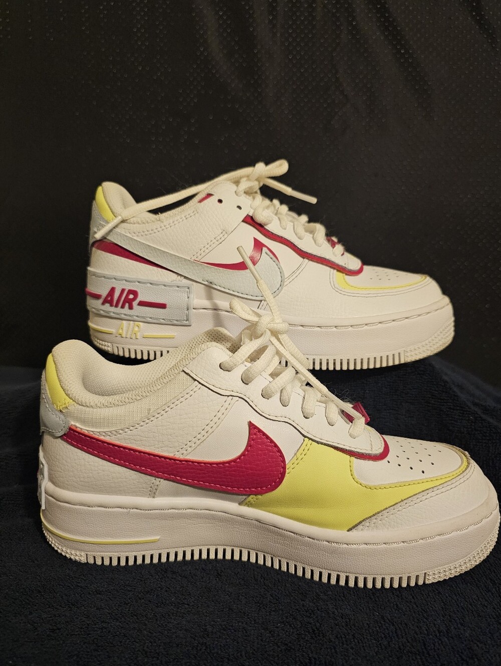 EXELLENT Nike Women's AF1 Shadow FQ8885 100 White/blue/Tint Fireberry W SZ 5.